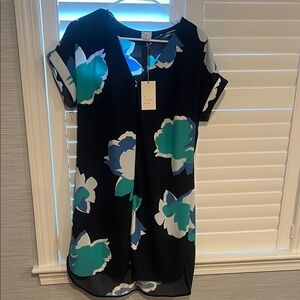 A New Day floral Black and Blue Dress (M)